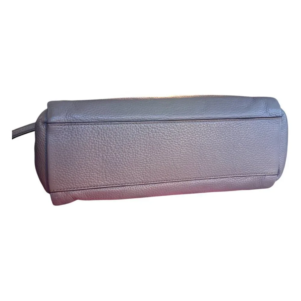 Authentic Vintage Kate Spade New York Gray Grey Pebbled Leather Handbag Purse